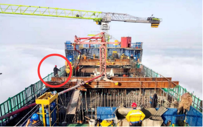 深汕大道蛟湖橋建設使用防墜器